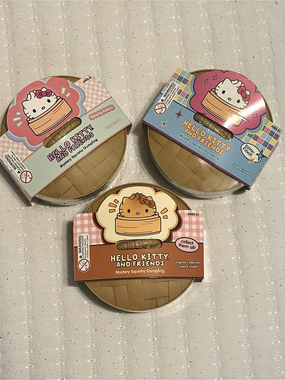 All 3 kinds! Hello Kitty and Friends Mystery Squishy Dumpling Mystery Squishy Du
